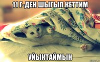11 г-ден шыгып кеттим уйыктаймын