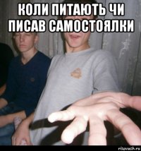 коли питають чи писав самостоялки 