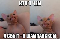 кто о чем а сбыт - о шампанском