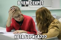 в чем секрет кота бориса???