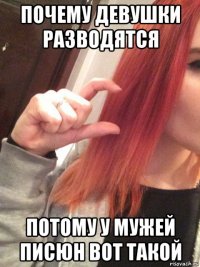 почему девушки разводятся потому у мужей писюн вот такой