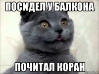 посидел у балкона почитал коран