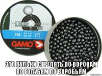 это пульки стрелять по воронам по голубям по воробьям