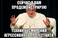 сейчас я вам продемонстрирую технику усмирения агрессивного протестанта
