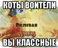 коты воители вы классные