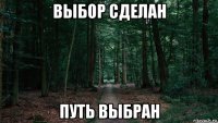 выбор сделан путь выбран