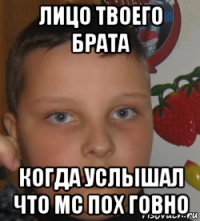 лицо твоего брата когда услышал что mc пох говно