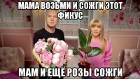 мама возьми и сожги этот фикус мам и ещё розы сожги