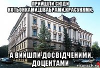 прийшли сюди котьонками,швабрами,красунями, а вийшли досвідченими доцентами