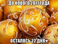 до нового 2017 года осталось 22 дня♥