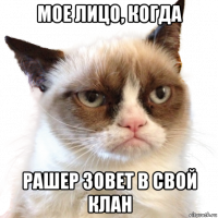 мое лицо, когда рашер зовет в свой клан