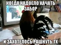 когда надоело качать забор и захотелось рашнуть тх