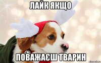 лайк якщо поважаєш тварин