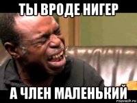 ты вроде нигер а член маленький