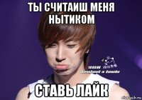 ты считаиш меня нытиком ставь лайк