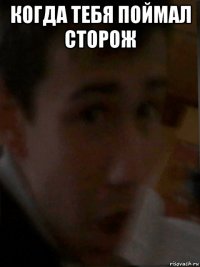 когда тебя поймал сторож 