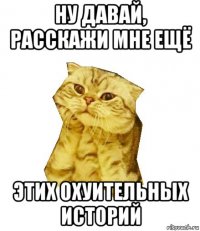 ну давай, расскажи мне ещё этих охуительных историй