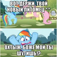 вот держи, твой новый питомец ^^ охтыж, боже мой ты шутишь!?