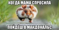 когда мама спросила пойдёш в макдональс