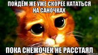 пойдём же уже скорее кататься на саночках пока снежочек не расстаял