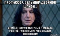 профессор, зельевар, двойной шпион... и главное, отпуск мизерный. с такой-то работой... уволюсь к чертям, с таким отношением!