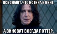 все знают, что истина в вине. а виноват всегда поттер.