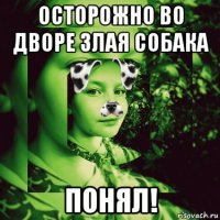 осторожно во дворе злая собака понял!
