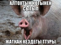 алтохтын котынен сыгып жаткан кездегы ттуры