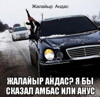  жалайыр андас? я бы сказал амбас или анус