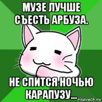 музе лучше съесть арбуза. не спится ночью карапузу...