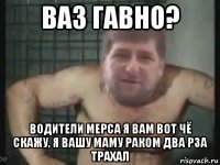 ваз гавно? водители мерса я вам вот чё скажу, я вашу маму раком два рза трахал