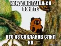когда пытаешься понять кто из сокланов слил кв