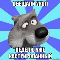 обещали укол неделю уже кастрированный