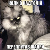 коли в надточій переплутав жанри