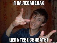 я на лесапедах цепь тебе сбивать!