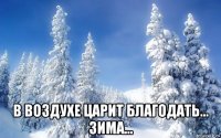  в воздухе царит благодать… зима…