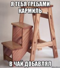 я тебя гребами кармиль в чай добавлял