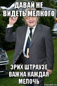 давай не видеть мелкого эрих штраузе важна каждая мелочь