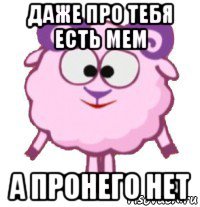 даже про тебя есть мем а пронего нет