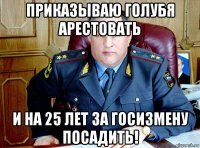 приказываю голубя арестовать и на 25 лет за госизмену посадить!