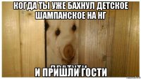 когда ты уже бахнул детское шампанское на нг и пришли гости
