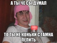 а ты чё сы думал то ты не коньки с гамна лепить