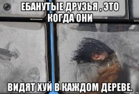 ебанутые друзья , это когда они видят хуй в каждом дереве.