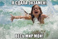 я сдала экзамен! весь мир мой!