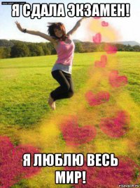 я сдала экзамен! я люблю весь мир!