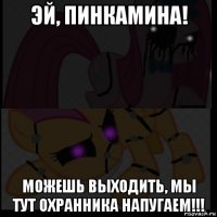 эй, пинкамина! можешь выходить, мы тут охранника напугаем!!!