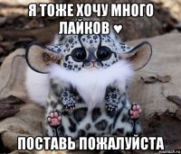 я тоже хочу много лайков ♥ поставь пожалуйста