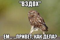 "вздох" ем... ...привет, как дела?