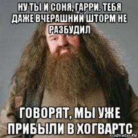 ну ты и соня, гарри. тебя даже вчерашний шторм не разбудил говорят, мы уже прибыли в хогвартс