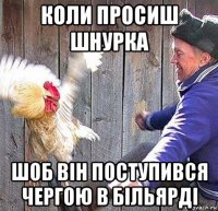 коли просиш шнурка шоб він поступився чергою в більярді